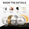 imageProbrico Closet Door Knobs Coastal Oil Rubbed Bronze Door Knobs Passage Interior NonLocking Door Handles Round Ball Shape Door Hardware for Hallway or Closet4 PackBrushed Nickel