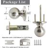 imageProbrico Closet Door Knobs Coastal Oil Rubbed Bronze Door Knobs Passage Interior NonLocking Door Handles Round Ball Shape Door Hardware for Hallway or Closet4 PackBrushed Nickel