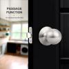 imageProbrico Closet Door Knobs Coastal Oil Rubbed Bronze Door Knobs Passage Interior NonLocking Door Handles Round Ball Shape Door Hardware for Hallway or Closet4 PackBrushed Nickel