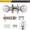 imageProbrico Closet Door Knobs Coastal Oil Rubbed Bronze Door Knobs Passage Interior NonLocking Door Handles Round Ball Shape Door Hardware for Hallway or Closet4 PackBrushed Nickel
