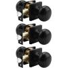 imageProbrico Colonial Passage Door Knobs Black Interior NonLocking Door Handles for HallCloset with Square Rosette 10 PackBlack