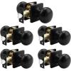 imageProbrico Colonial Passage Door Knobs Black Interior NonLocking Door Handles for HallCloset with Square Rosette 10 PackBlack