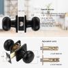 imageProbrico Colonial Passage Door Knobs Black Interior NonLocking Door Handles for HallCloset with Square Rosette 10 PackBlack