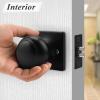 imageProbrico Colonial Passage Door Knobs Black Interior NonLocking Door Handles for HallCloset with Square Rosette 10 PackBlack