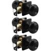 imageProbrico Colonial Privacy Door Knobs with Square Rosette Black Interior BathBed Door Locks 10 PackBlack