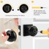 imageProbrico Colonial Privacy Door Knobs with Square Rosette Black Interior BathBed Door Locks 10 PackBlack
