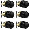 imageProbrico Colonial Style Passage Door Knobs Brushed Nickel Door Handle for HallCloset DoorBlack