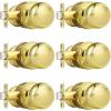 imageProbrico Colonial Style Passage Door Knobs Brushed Nickel Door Handle for HallCloset DoorPolished Brass