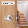 imageProbrico Diamond Crystal Door Knobs for Hall Closet Interior Keyless NonLocking Glass Passage Knobs Brushed Nickel Round Rosette 2 Pack