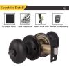 imageProbrico Egg Style Bedroom and Bathroom Privacy Door Knobs Oval Oil Rubbed Bronze Keyless Door Lock6 Pack