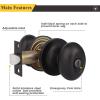 imageProbrico Egg Style Bedroom and Bathroom Privacy Door Knobs Oval Oil Rubbed Bronze Keyless Door Lock6 Pack