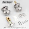 imageProbrico Egg Style Hall and Closet Passage Door Knobs Brushed Nickel Oval Door Lock5 Pack
