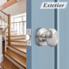 imageProbrico Egg Style Hall and Closet Passage Door Knobs Brushed Nickel Oval Door Lock5 Pack