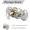 imageProbrico Egg Style Hall and Closet Passage Door Knobs Brushed Nickel Oval Door Lock5 Pack