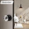 imageProbrico Faceted Crystal Clear Glass Door Knobs in Round Diamond Shape Privacy Function for BedroomBathroom Modern Interior Heavy Duty Black Crystal Knobs 2 PackBlack