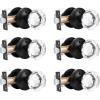 imageProbrico Faceted Crystal Clear Glass Door Knobs in Round Diamond Shape Privacy Function for BedroomBathroom Modern Interior Heavy Duty Black Crystal Knobs 2 PackBlack