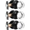 imageProbrico Faceted Crystal Clear Glass Door Knobs in Round Diamond Shape Privacy Function for BedroomBathroom Modern Interior Heavy Duty Black Crystal Knobs 2 PackBlack