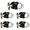 imageProbrico Faceted Crystal Clear Glass Door Knobs in Round Diamond Shape Privacy Function for BedroomBathroom Modern Interior Heavy Duty Black Crystal Knobs 2 PackBlack