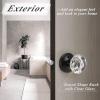 imageProbrico Faceted Crystal Clear Glass Door Knobs in Round Diamond Shape Privacy Function for BedroomBathroom Modern Interior Heavy Duty Black Crystal Knobs 2 PackBlack