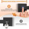 imageProbrico Fingerprint Door Lock Biometric Door Knob with Smart Lock Keyless Entry Door Handle Lock with App Black Square Electronic Smart Door Lock for BedroomApartmentOfficeFront Door