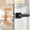 imageProbrico Fingerprint Door Lock Biometric Door Knob with Smart Lock Keyless Entry Door Handle Lock with App Black Square Electronic Smart Door Lock for BedroomApartmentOfficeFront Door