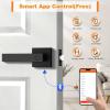 imageProbrico Fingerprint Door Lock Biometric Door Knob with Smart Lock Keyless Entry Door Handle Lock with App Black Square Electronic Smart Door Lock for BedroomApartmentOfficeFront Door