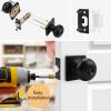 imageProbrico Flat Ball Black BedBath Door Knob Privacy Door Knob Interior Bathroom Lock with Square Rosette1 PackBlack