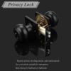 imageProbrico Flat Ball Black BedBath Door Knob Privacy Door Knob Interior Bathroom Lock with Square Rosette1 PackBlack