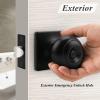 imageProbrico Flat Ball Black BedBath Door Knob Privacy Door Knob Interior Bathroom Lock with Square Rosette1 PackBlack
