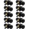 imageProbrico Flat Ball Black BedBath Door Knob Privacy Door Knob Interior Bathroom Lock with Square Rosette1 PackBlack