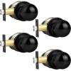 imageProbrico HallCloset Door Knobs Matte Black Passage Door Knobs Round Interior Keyless NonLocking Door Handles4 PackBlack