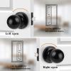 imageProbrico HallCloset Door Knobs Matte Black Passage Door Knobs Round Interior Keyless NonLocking Door Handles4 PackBlack