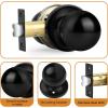 imageProbrico HallCloset Door Knobs Matte Black Passage Door Knobs Round Interior Keyless NonLocking Door Handles4 PackBlack