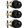 imageProbrico HallCloset Door Knobs Matte Black Passage Door Knobs Round Interior Keyless NonLocking Door Handles4 PackBlack