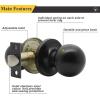 imageProbrico HallCloset Door Knobs Matte Black Passage Door Knobs Round Interior Keyless NonLocking Door Handles4 PackBlack