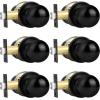 imageProbrico HallCloset Door Knobs Matte Black Passage Door Knobs Round Interior Keyless NonLocking Door Handles4 PackBlack