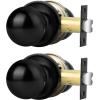imageProbrico HallCloset Door Knobs Matte Black Passage Door Knobs Round Interior Keyless NonLocking Door Handles4 PackBlack