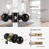 imageProbrico HallCloset Door Knobs Matte Black Passage Door Knobs Round Interior Keyless NonLocking Door Handles4 PackBlack
