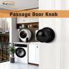 imageProbrico HallCloset Door Knobs Matte Black Passage Door Knobs Round Interior Keyless NonLocking Door Handles4 PackBlack