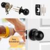imageProbrico HallCloset Door Knobs Matte Black Passage Door Knobs Round Interior Keyless NonLocking Door Handles4 PackBlack