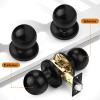 imageProbrico HallCloset Door Knobs Matte Black Passage Door Knobs Round Interior Keyless NonLocking Door Handles4 PackBlack