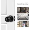 imageProbrico HallCloset Door Knobs Matte Black Passage Door Knobs Round Interior Keyless NonLocking Door Handles4 PackBlack