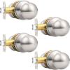 imageProbrico HallCloset Door Knobs Matte Black Passage Door Knobs Round Interior Keyless NonLocking Door Handles4 PackBrushed Nickel