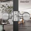 imageProbrico HallCloset Door Knobs Matte Black Passage Door Knobs Round Interior Keyless NonLocking Door Handles4 PackBrushed Nickel