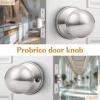 imageProbrico HallCloset Door Knobs Matte Black Passage Door Knobs Round Interior Keyless NonLocking Door Handles4 PackBrushed Nickel