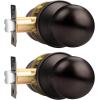 imageProbrico HallCloset Door Knobs Matte Black Passage Door Knobs Round Interior Keyless NonLocking Door Handles4 PackOil Rubbed Bronze