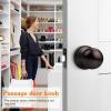 imageProbrico HallCloset Door Knobs Matte Black Passage Door Knobs Round Interior Keyless NonLocking Door Handles4 PackOil Rubbed Bronze