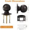 imageProbrico HallCloset Door Knobs Matte Black Passage Door Knobs Round Interior Keyless NonLocking Door Handles4 PackOil Rubbed Bronze