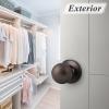 imageProbrico HallCloset Door Knobs Matte Black Passage Door Knobs Round Interior Keyless NonLocking Door Handles4 PackOil Rubbed Bronze