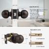 imageProbrico HallCloset Door Knobs Matte Black Passage Door Knobs Round Interior Keyless NonLocking Door Handles4 PackOil Rubbed Bronze